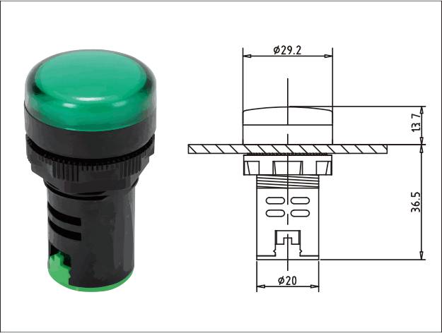 AD60-22DS Pilot Light ø22mm