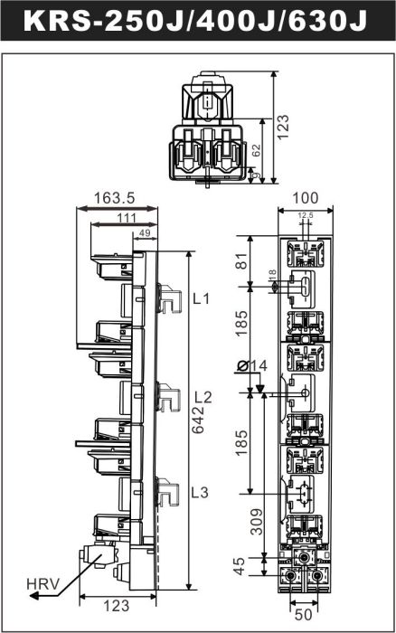 KRS-250J,400J,630J Busbar Mounting Fuse Switch Disconnector