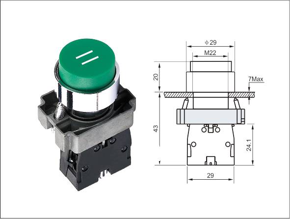 LA139A Metal Standard-Extended Button Marked