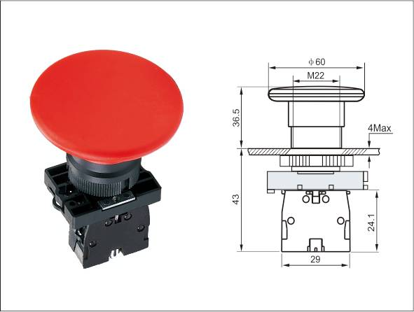 LA139A Plastic Mushroom ø60mm