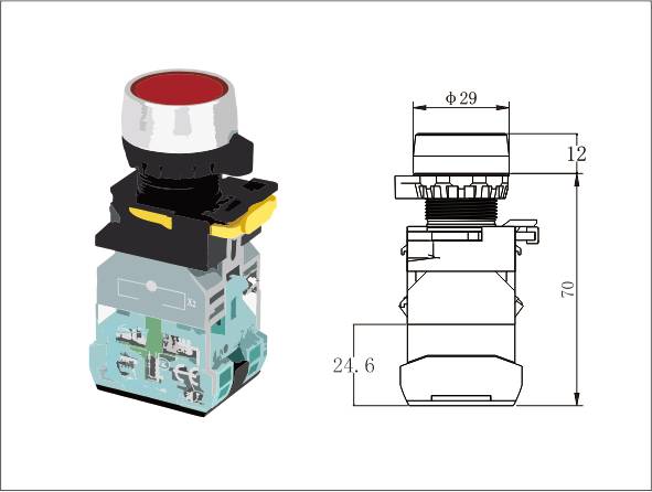 LA139R Push-in Wiring, Illuminated-Flat