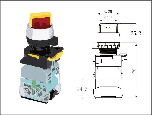 LA139R Selector-Illuminated Rotary Knob